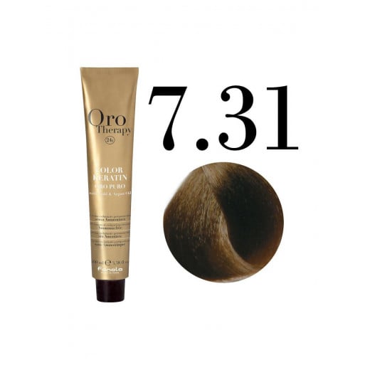 Fanola Oro Puro Hair Coloring Cream, Blonde Sandy no.7.31