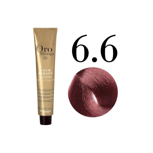 Fanola Oro Puro Hair Coloring Cream, Dark Blonde Red no.6.6
