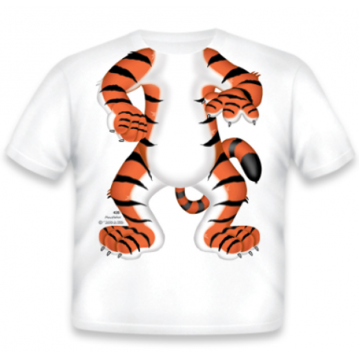 Just Add A Kid Tiger Body Youth X Small T-shirt