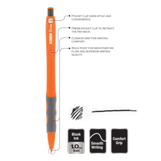 أقلام قابلة للسحب مع مقبض ، 4 عبوات من بازيك