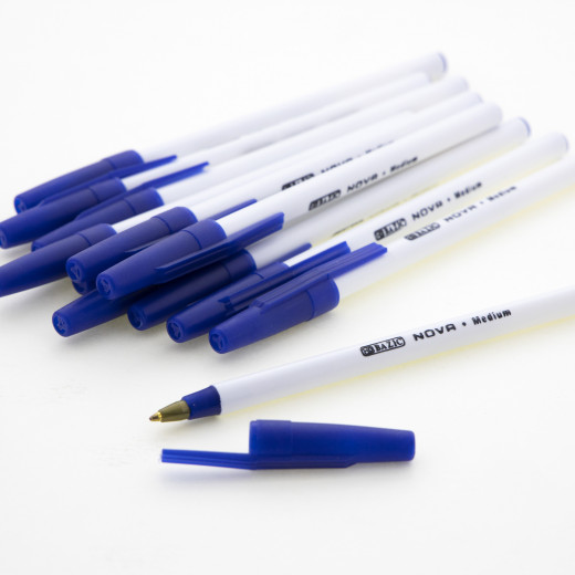 Bazic Nova Blue Color Stick Pen (12 Pen)