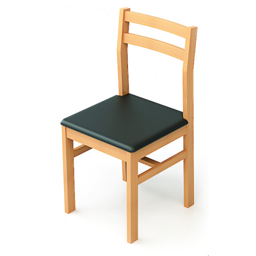 كرسي خشبي من الجلد الأسود من إديو فن