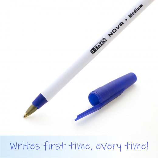 Bazic Nova Blue Color Stick Pen (12/Box)