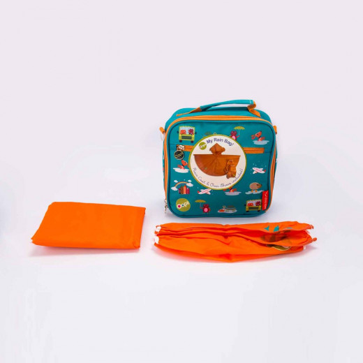 Oops Bag Lunchbox With Raincoat And Overshoes Forest, Blue Color