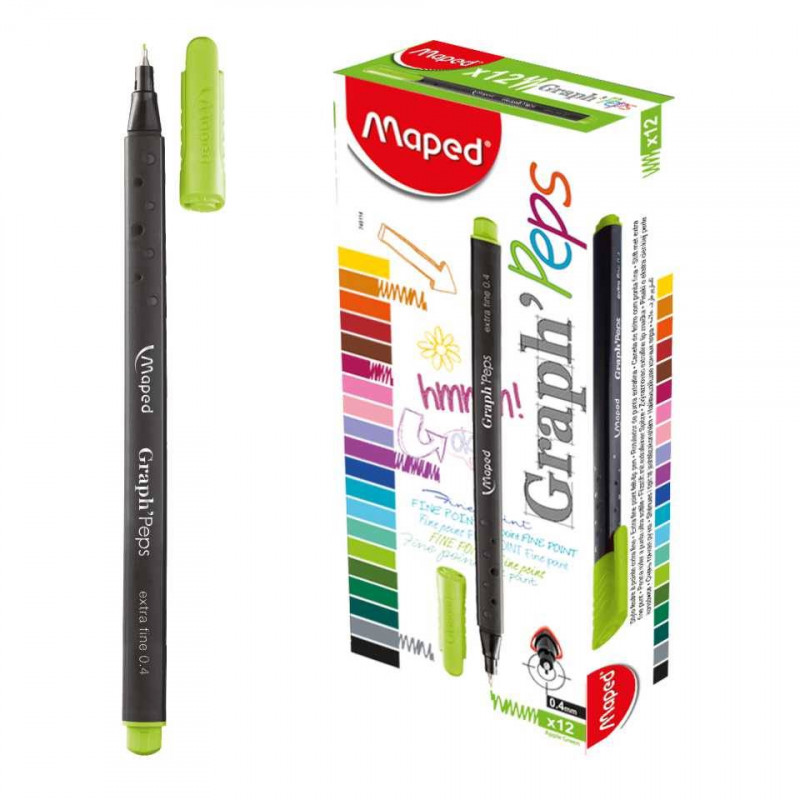 Maped Graph'Peps Fineliner 0.4mm Apple Green, 1 Piece | School & Stationery | Stationery | Pens