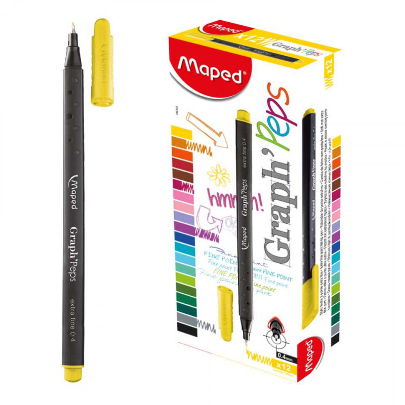 Maped Graph'Peps Fineliner 0.4mm SunnyYellow, 1 Piece | School & Stationery | Stationery | Pens