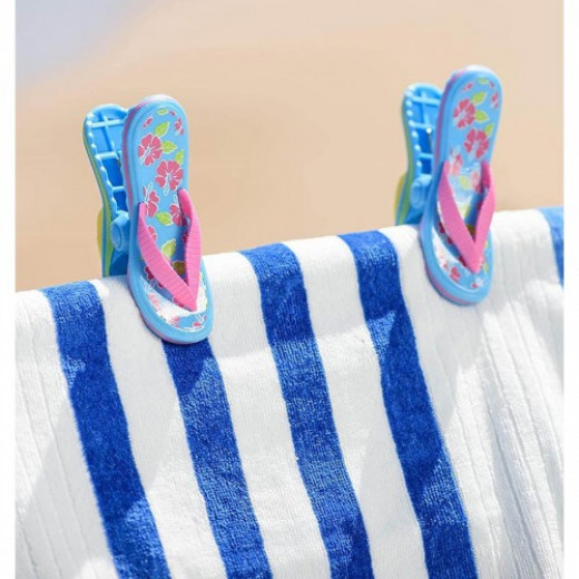 O2COOL Boca Clips Beach Towel Holders - Hibiscus