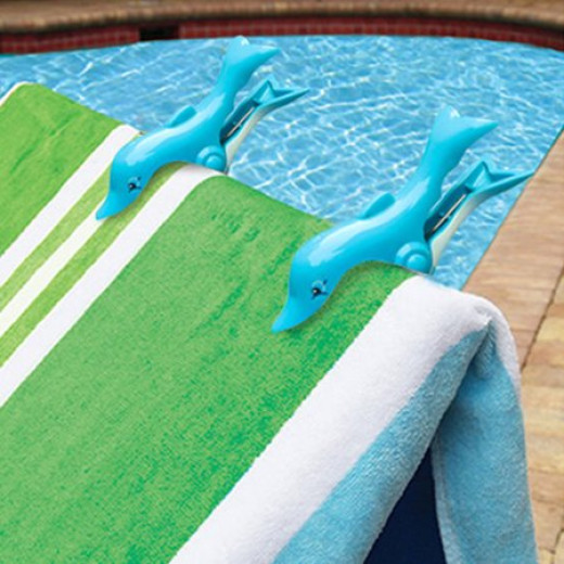 O2COOL Boca Clips Beach Towel Holders - Dolphin
