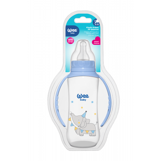 Wee Baby PP Feeding Bottles with Grip 270 ml, Blue