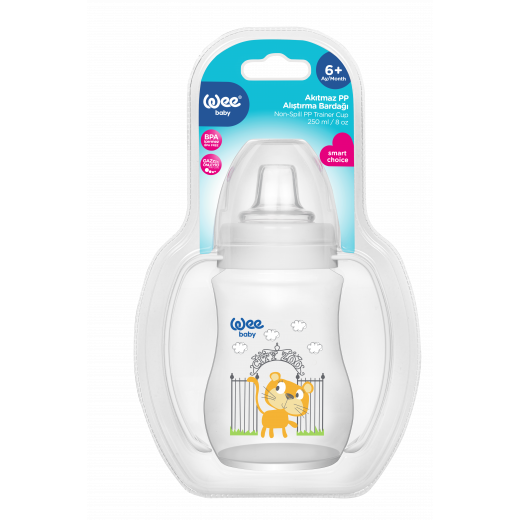 Wee Baby Non-Spill Cup With Grip 250 ml, White