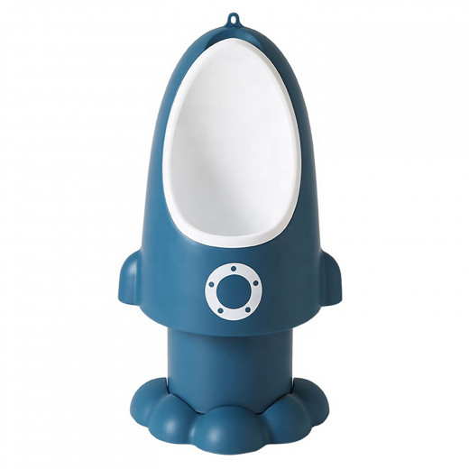 Rocket-shaped Baby Urinal For Boys Outdoor And Wall-mounted, Dark Blue