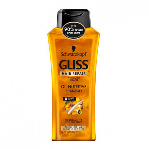 Schwarzkopf Gliss Hair Repair with Liquid Keratin Oil Nutritive Shampoo ,400ML