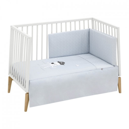 شرشف سرير مع سرير ، طقم رمادي من قطعتين من كامبراس ، 70 × 140 × 3 سم