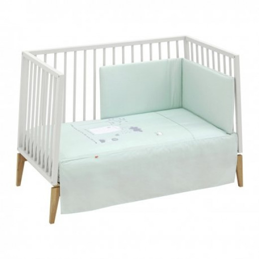 شرشف سرير مع سرير ، طقم اخضر من قطعتين من كامبراس ، 70 × 140 × 3 سم