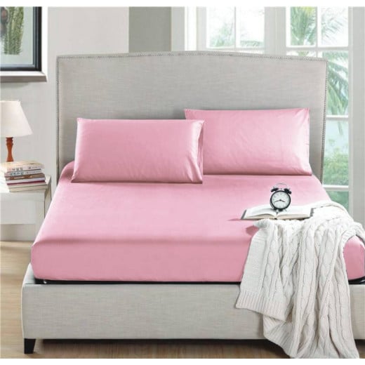ملاءة سرير من نوفا هوم، 3 قطع، وردي، مقاس كينغ ، ميكروفيبر