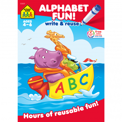 School Zone Book: Alphabet Fun! Write & Reuse Workbook