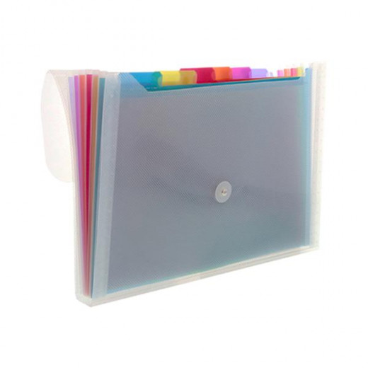 Bazic Rainbow Letter Size Poly Expanding File, 7 Pockets