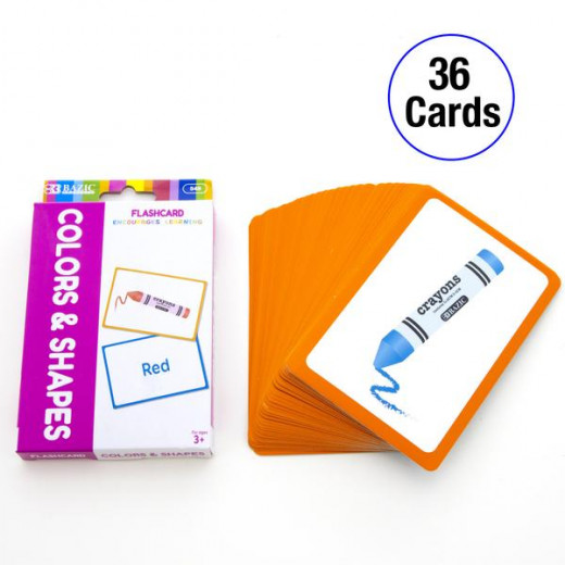 بطاقات فلاش ملونة لمرحلة ما قبل المدرسة (36 / حزمة) من بازيك