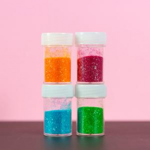 Bazic 4 Neon Color Glitter Shaker, (8g)