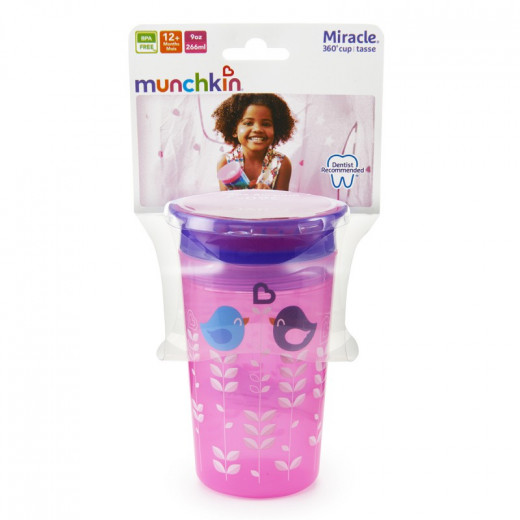 Munchkin Miracle 360 Deco Sippy Cup - 266 ml (Pink Bird)