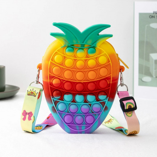حقيبة عصرية بتصميم فراولة بالفقاعات للبنات