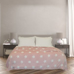 Nova home fleece starry warm & soft printed flannel blanket pink color king size