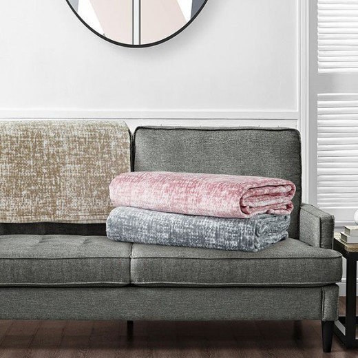 Nova home granite warm & soft printed flannel fleece blanket pink color twin size