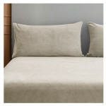 Nova home warmfit winter microfleece pillowcase set beige color 2 pieces