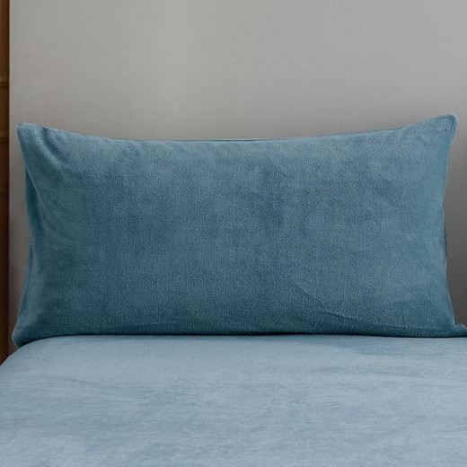 Nova home warmfit winter microfleece pillowcase set blue color 2 pieces