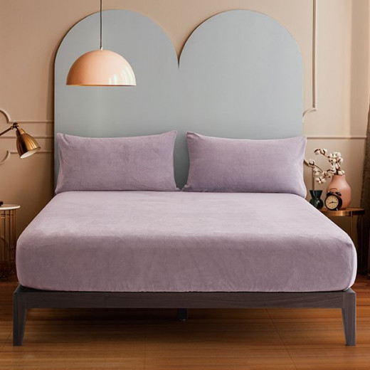 Nova home warmfit winter microfleece pillowcase set purple color 2 pieces