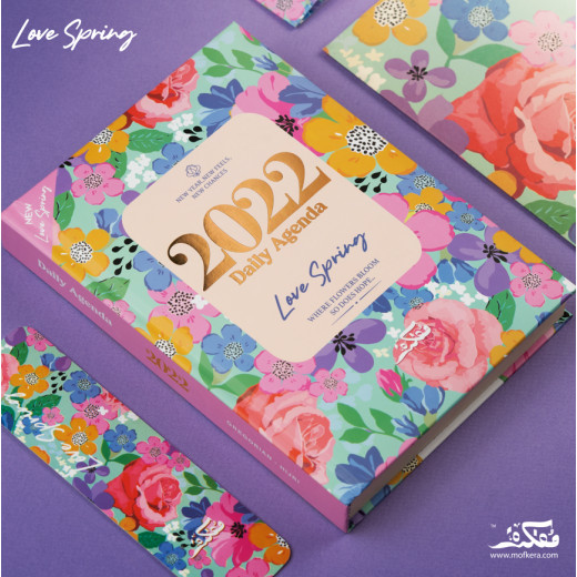 دفتر أجندة 2022  بتصميم الربيع (الورد) من مفكرة