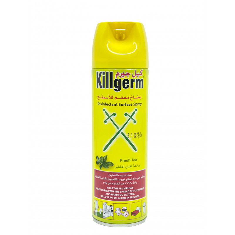 Killgerm Disinfectant Surface Aerosol Fresh Tea, 450ml | Kitchen | Cleaning Supplies | Cleaning Liquids & Powders