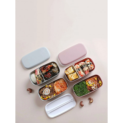 صندوق غداء ، ألوان عشوائية ، طبقة مزدوجة ، قطعة واحدة