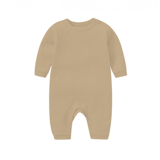 Baby Rompers Long Sleeve Bodysuit,Dark Beige Color