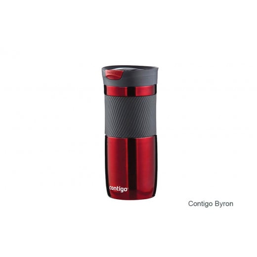 Contigo Snapseal Byron Vacuum Insulated Stainless Steel Travel Mug 470 Ml, Red & Grey