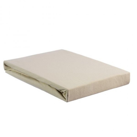 Nova Home Jersey Fitted Sheet Set, Cotton, Sand Color, Twin Size