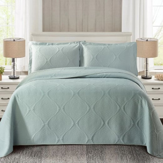 Nova Home Flosway Bed Spread Set, 3 Pieces, King Size, Jade Color