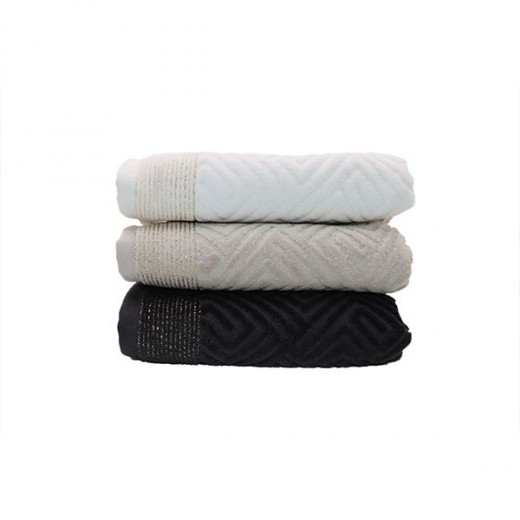 Nova Home Gold Versace, Cotton Jacquard Towel, Bath Towel, Anthracite Grey Color
