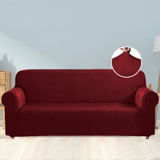 Nova home perfect fit stretch sofa cover, 2 seats, burgundy color