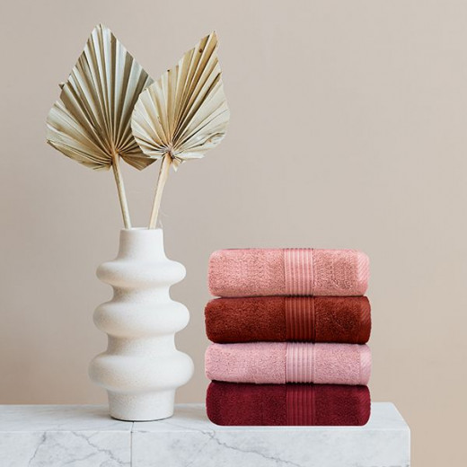 Nova home pretty collection towel, cotton, burgundy color, 70*140 cm