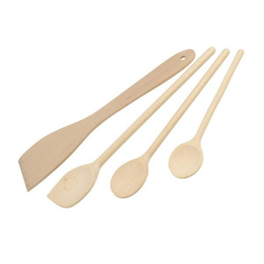 Fackelmann Eco Set of 4 Cooking Spoons and Spatula, Wood