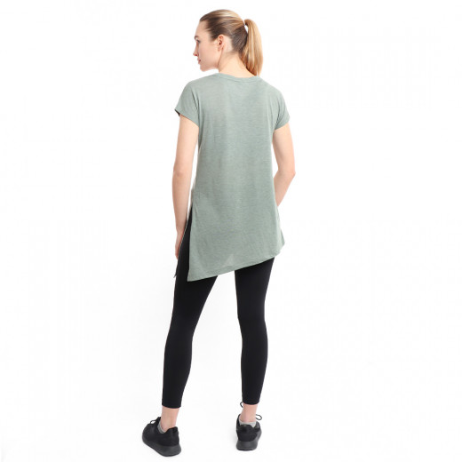 RB Women's Side High-Low T-Shirt, XX Large Size, Green Color