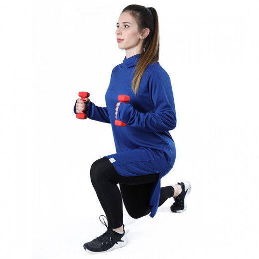 RB Women's Long Running Hoodie, Large Size, Royal Blue Color