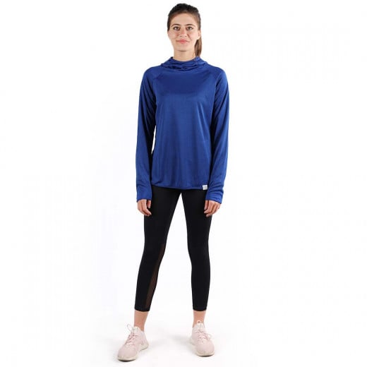 RB Women's Short Running Hoodie, Large Size, Royal Blue Color