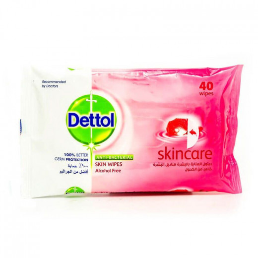 Dettol Skincare Anti Bacterial Skin Wipes, 40 Wipes