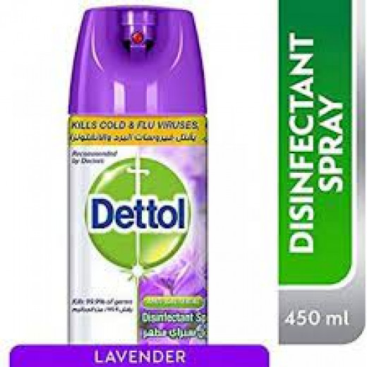 Dettol Anti-Bacterial Air Disinfectant Spray Lavender, 450 Ml