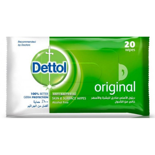 Dettol Anti Bacterial Original Skin Wipes, 20 Wipes