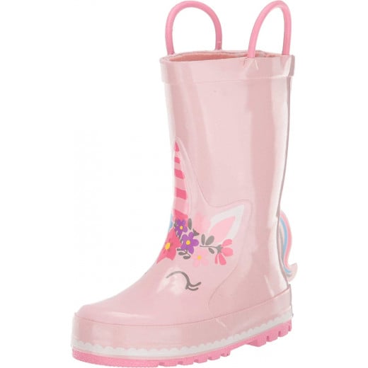 Western Chief Kids Unity Unicorn Rain Boot, Soft Rose Color, Size 36