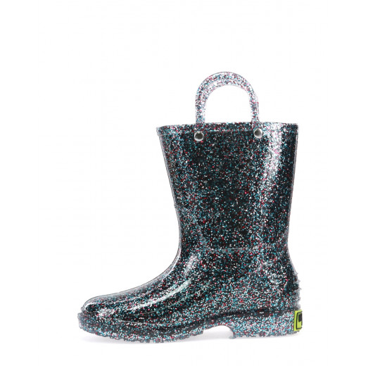 Western Chief Kids Glitter Rain Boots, Multi Color, Size 32