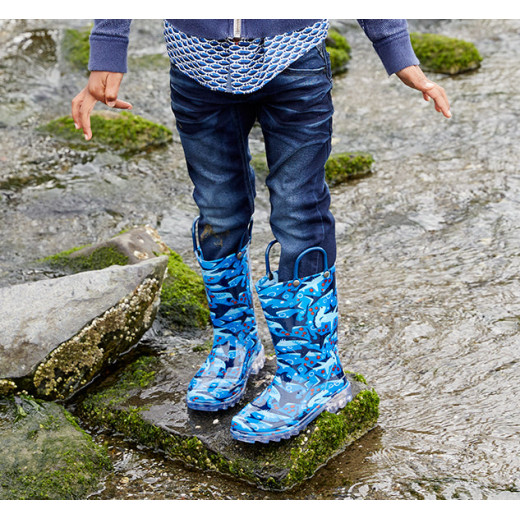 حذاء المطر للأطفال، باللون الأزرق، مقاس 22 من ويسترن شيف
